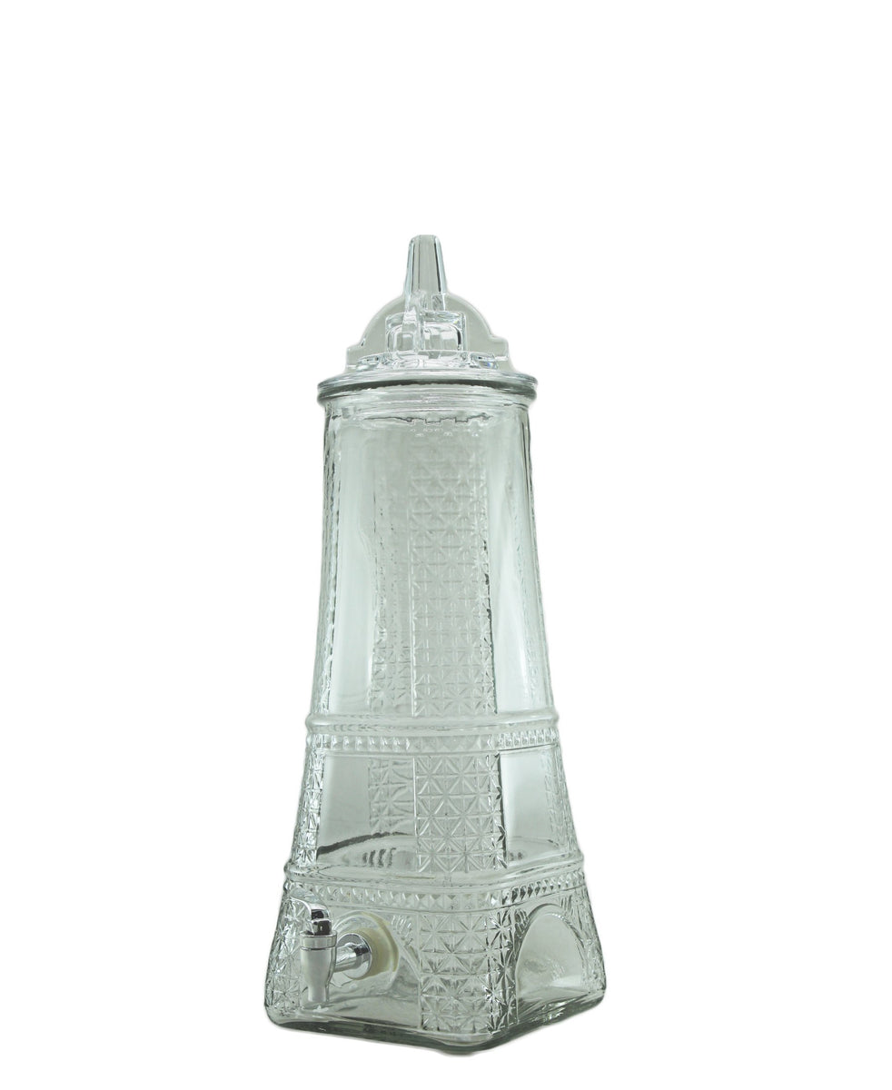 Aqua Eiffel Tower Beverage Dispenser - Clear
