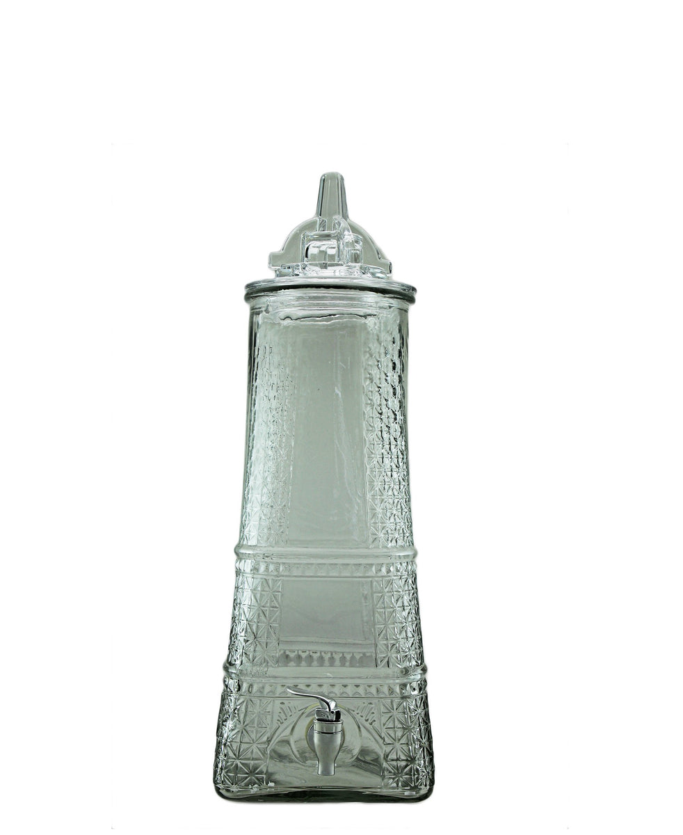 Aqua Eiffel Tower Beverage Dispenser - Clear