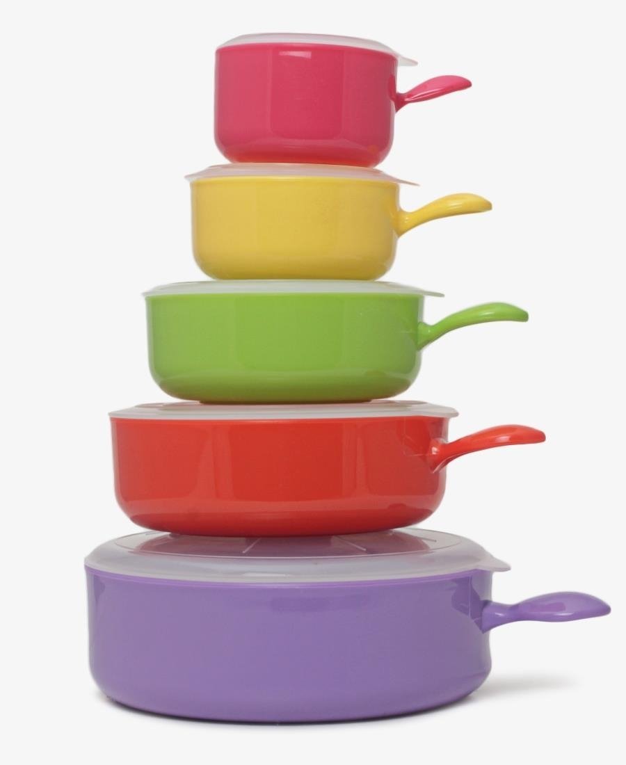 5 Piece Microwave Bowls With Vented Lids - Multi