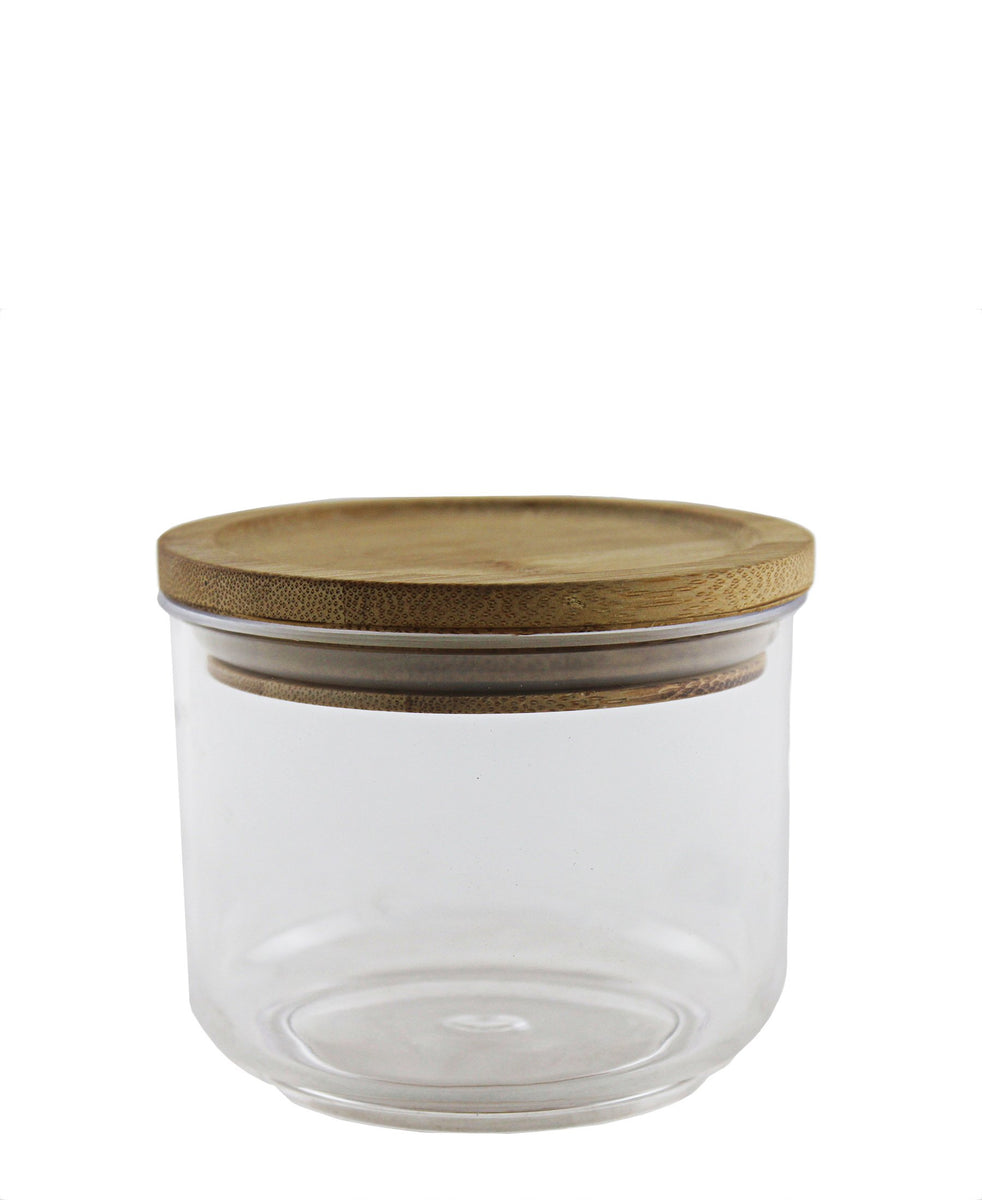 Canister With Bamboo Lid 400ML - Clear