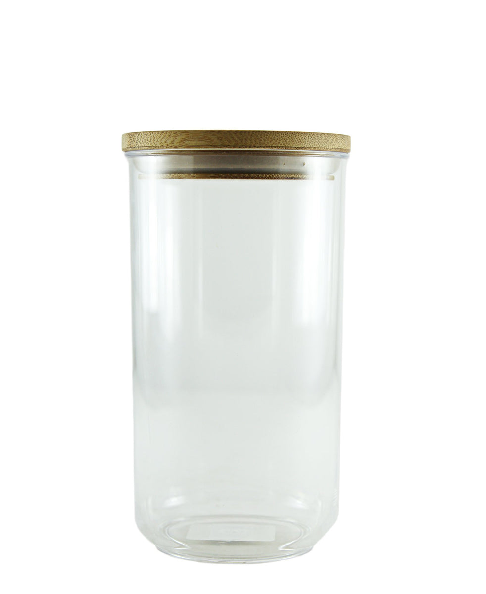 Canister With Bamboo Lid 1LT - Clear
