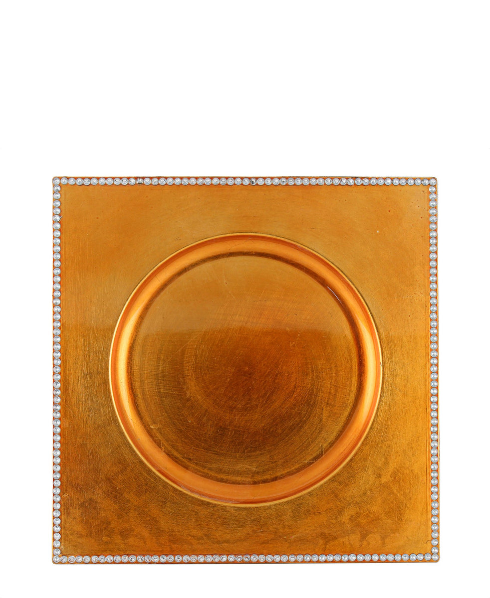 Underplate Beaded Square - Rose Gold