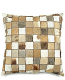 Patchwork Animal Skin Cushion - Brown