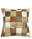 Patchwork Animal Skin Cushion - Beige