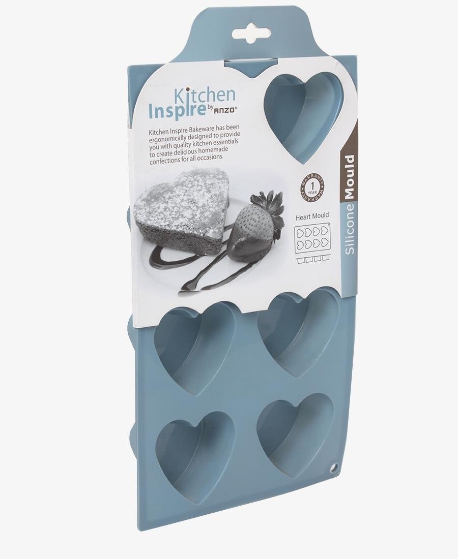 Kitchen Inspire Silicone 8 Hole Heart Mould - Blue