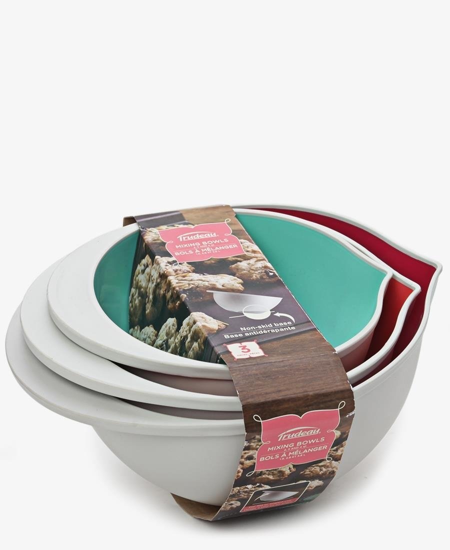 Trudeau 3 Piece Mixing Bowls - Cream