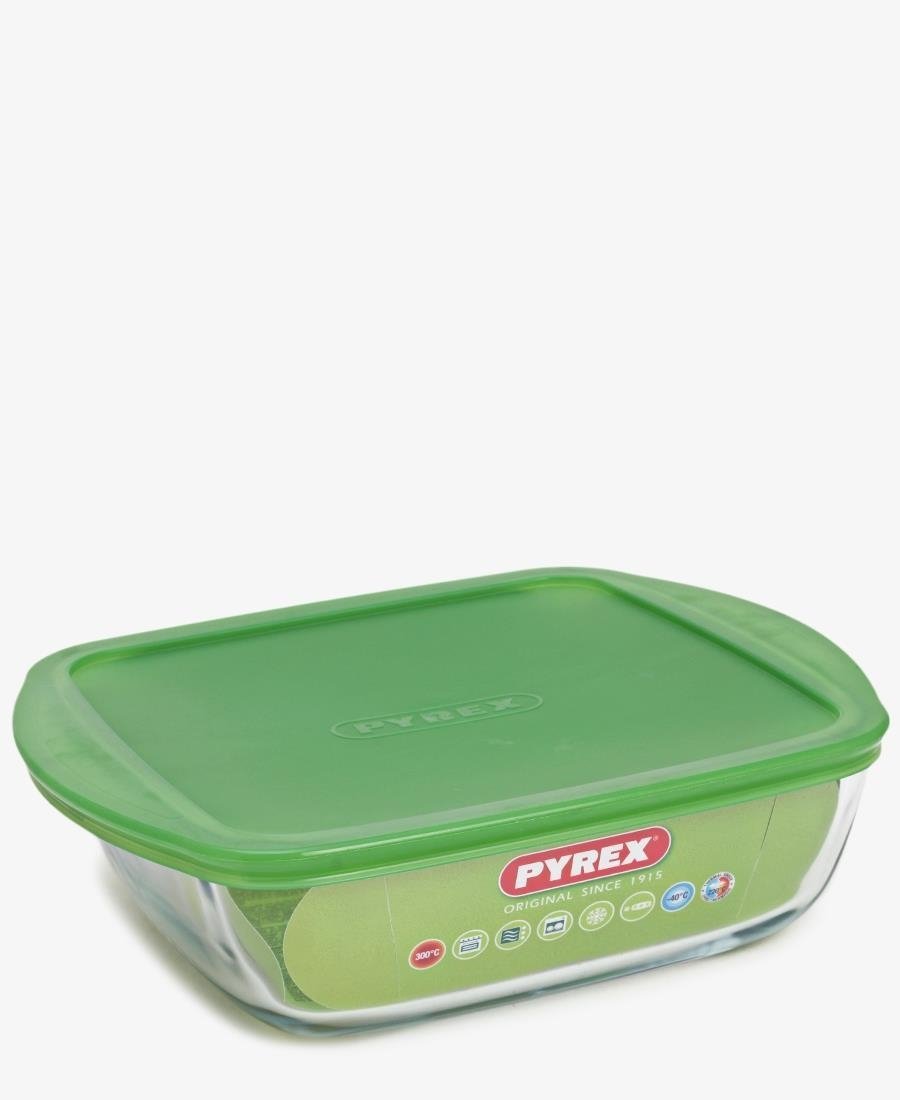Pyrex 2.2Lt Square Dish With Lid - Clear