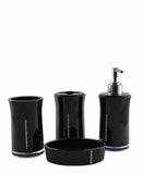 Bath Series Bathroom Set 4 Piece - Black