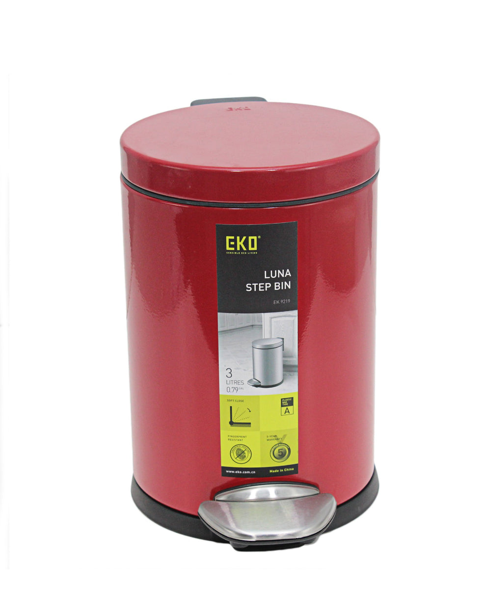 EKO Luna Step Bin 3LT - Red