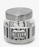 Glass Coffee Jar - Silver