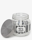 Glass Tea Jar - Silver