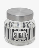 Glass Sugar Jar - Silver