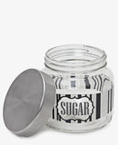 Glass Sugar Jar - Silver