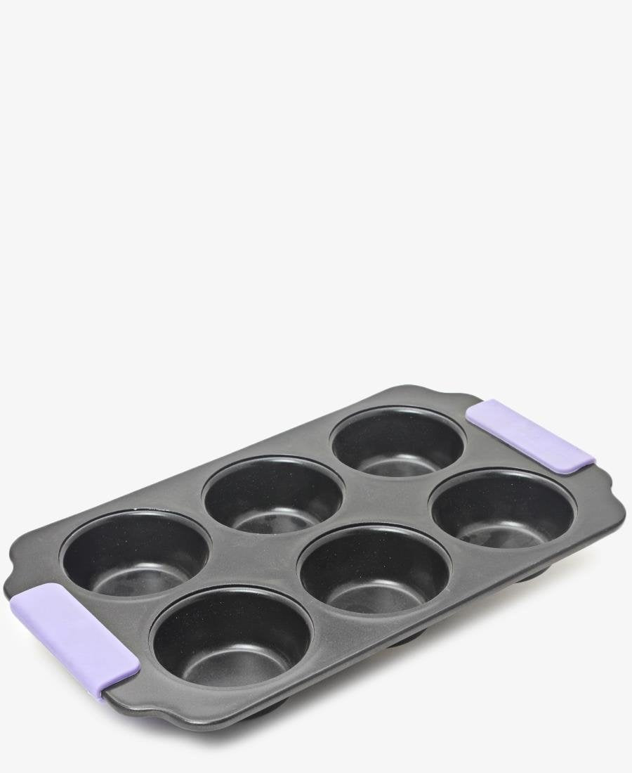 6 Cup Silicon Muffin Pan - Black