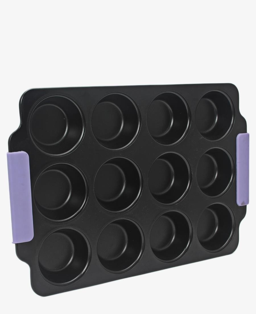 12 Cup Muffin Pan - Black
