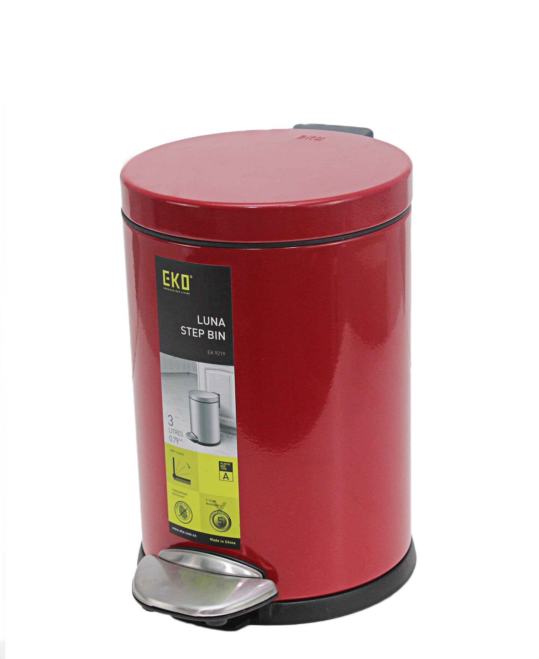EKO Luna Step Bin 3LT - Red