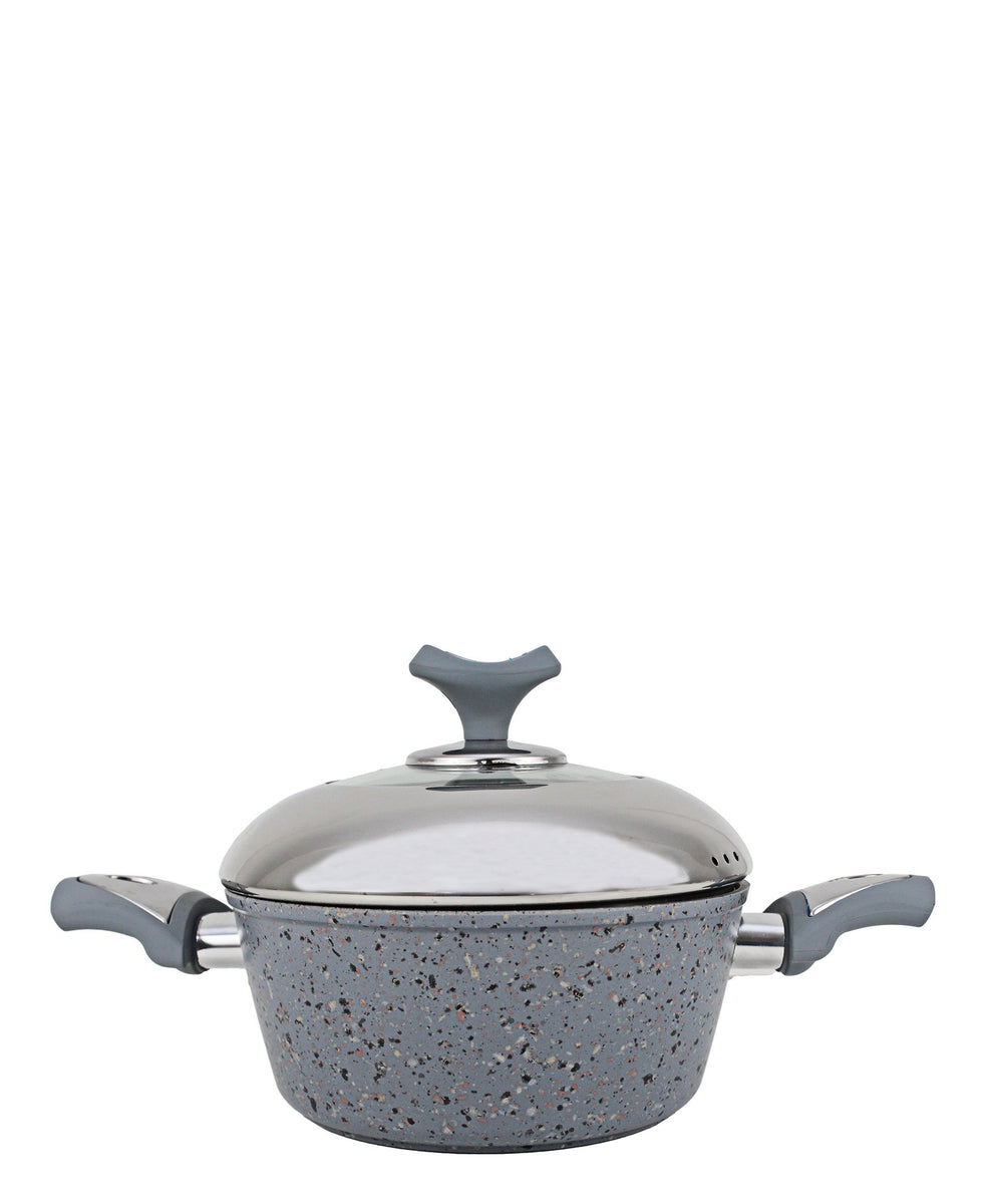 Granite Pot 20CM - Stone Grey