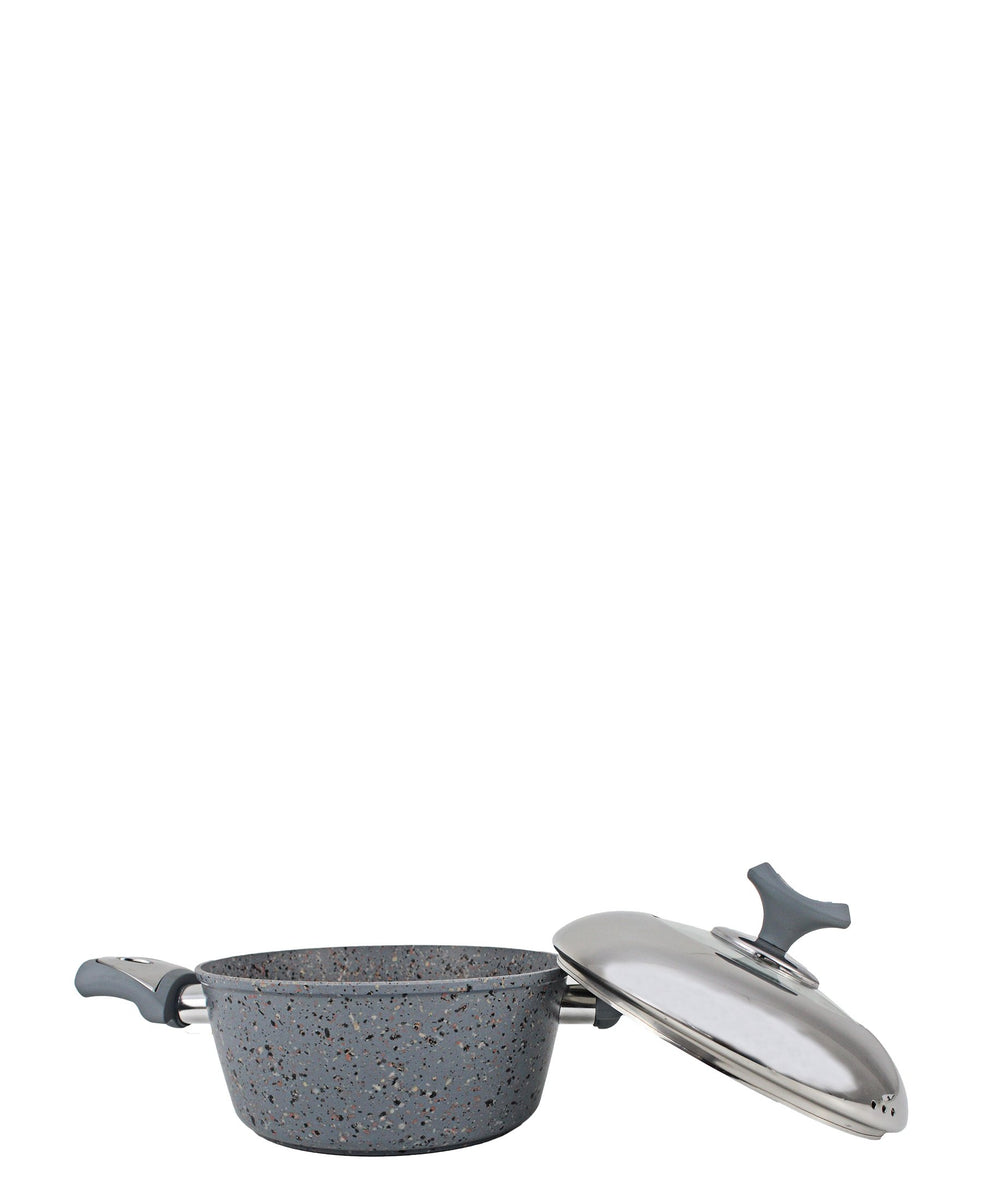 Granite Pot 20CM - Stone Grey