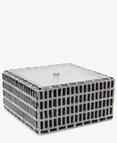 Wooden Storage Box With Glass Lid - Silver