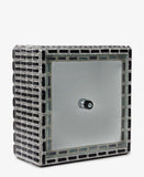 Wooden Storage Box With Glass Lid - Silver