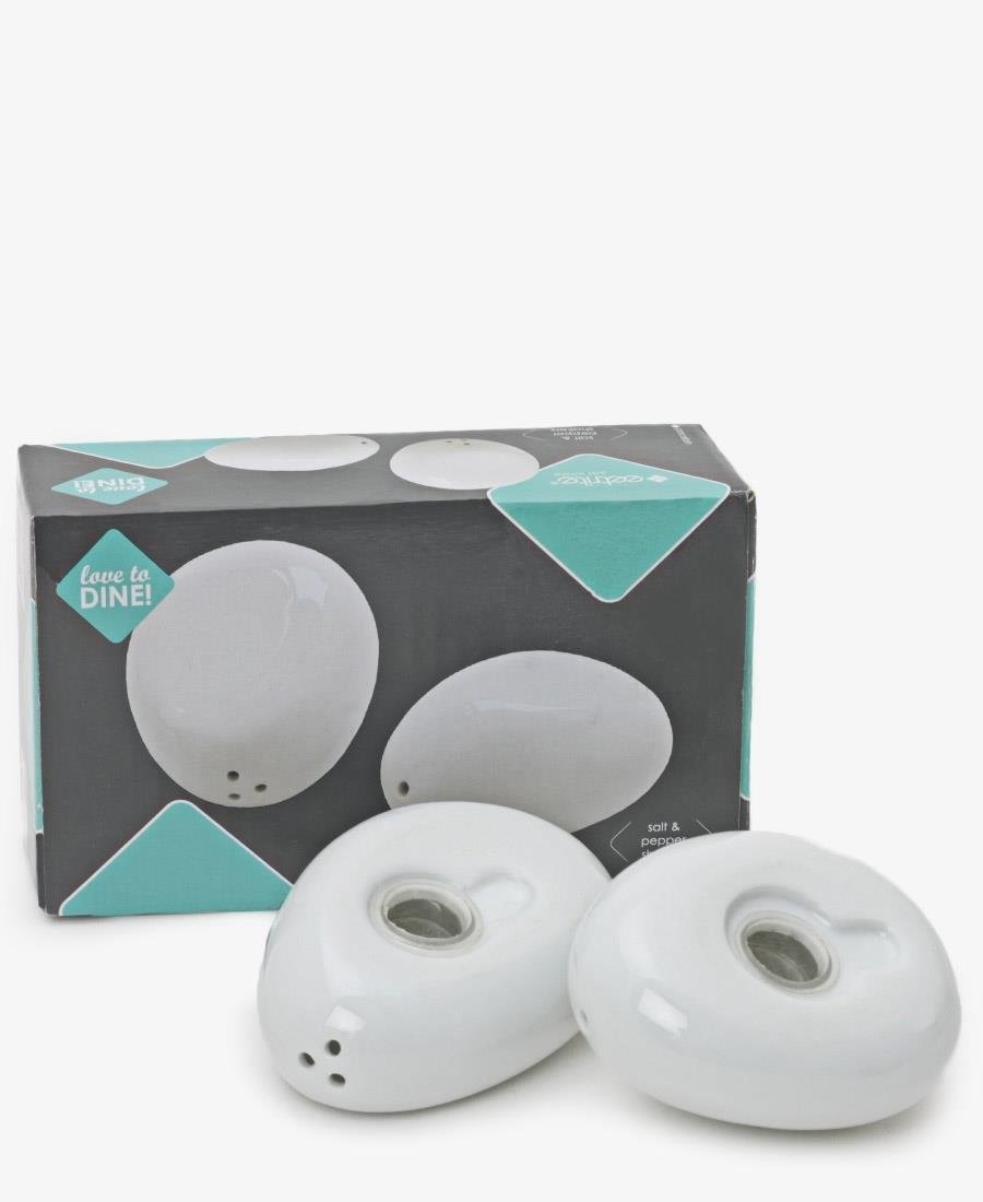 Eetrite Pebble Salt & Pepper Shakers - White