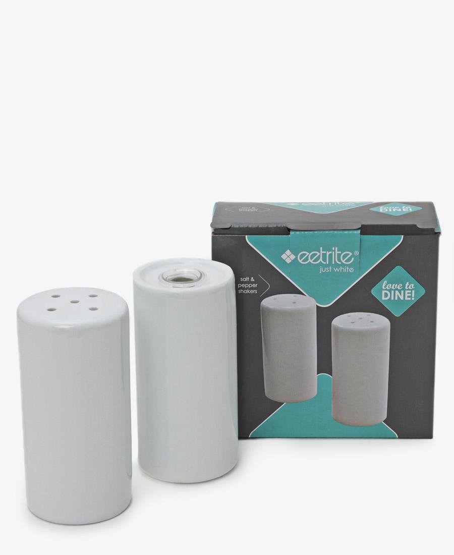 Eetrite Cylinder Salt & Pepper Shakers - White