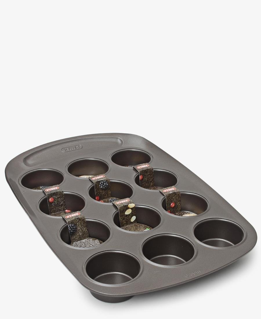 Pyrex Asimetria 12 Cup Muffin Tray - Brown