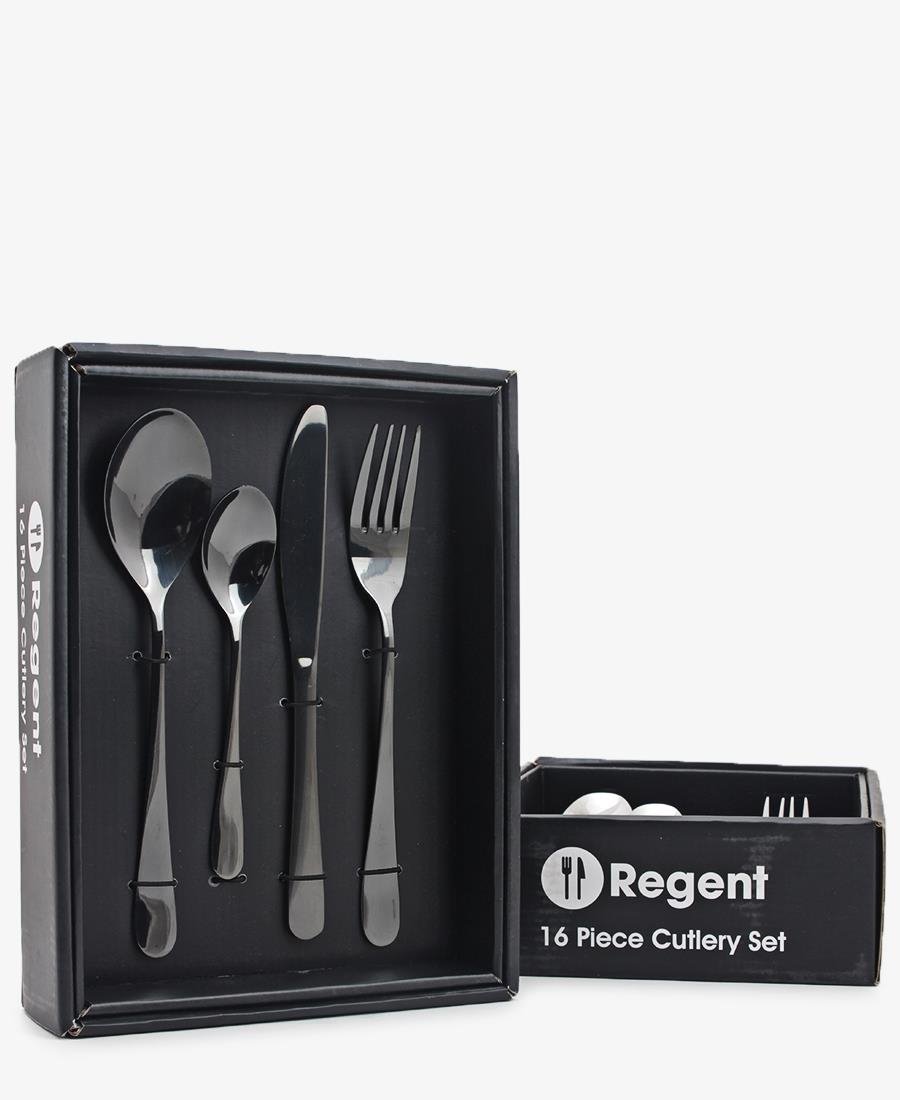 Regent 16 Piece Chiswicks Cutlery Set - Black