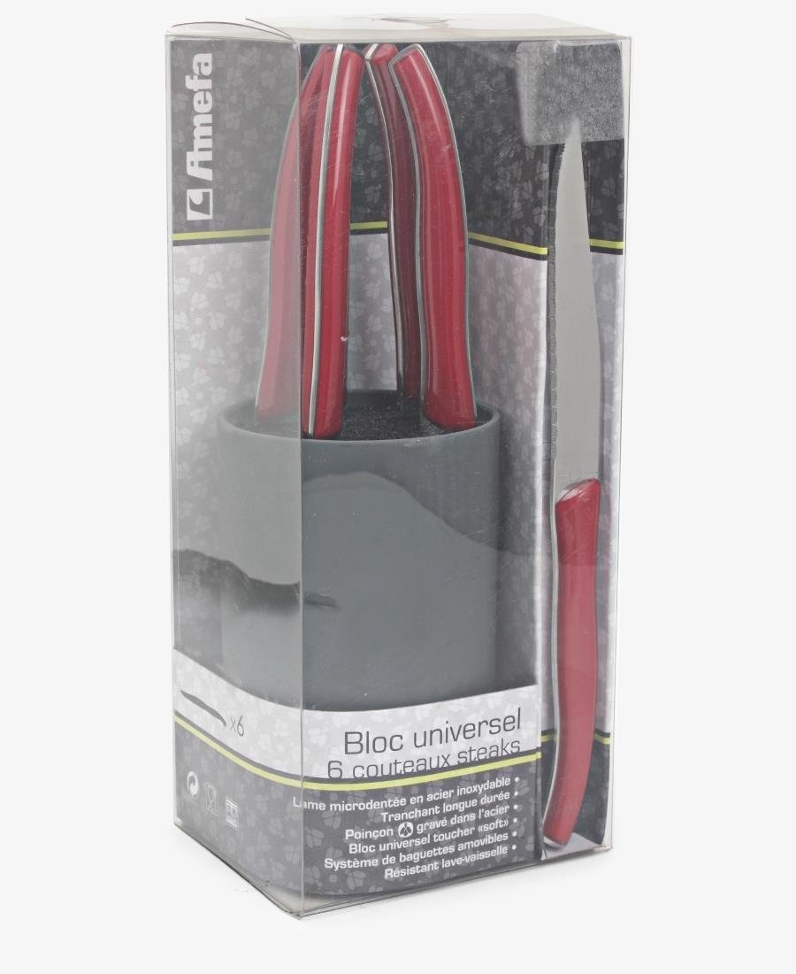 Amefa 6 Piece Steak Knife - Red