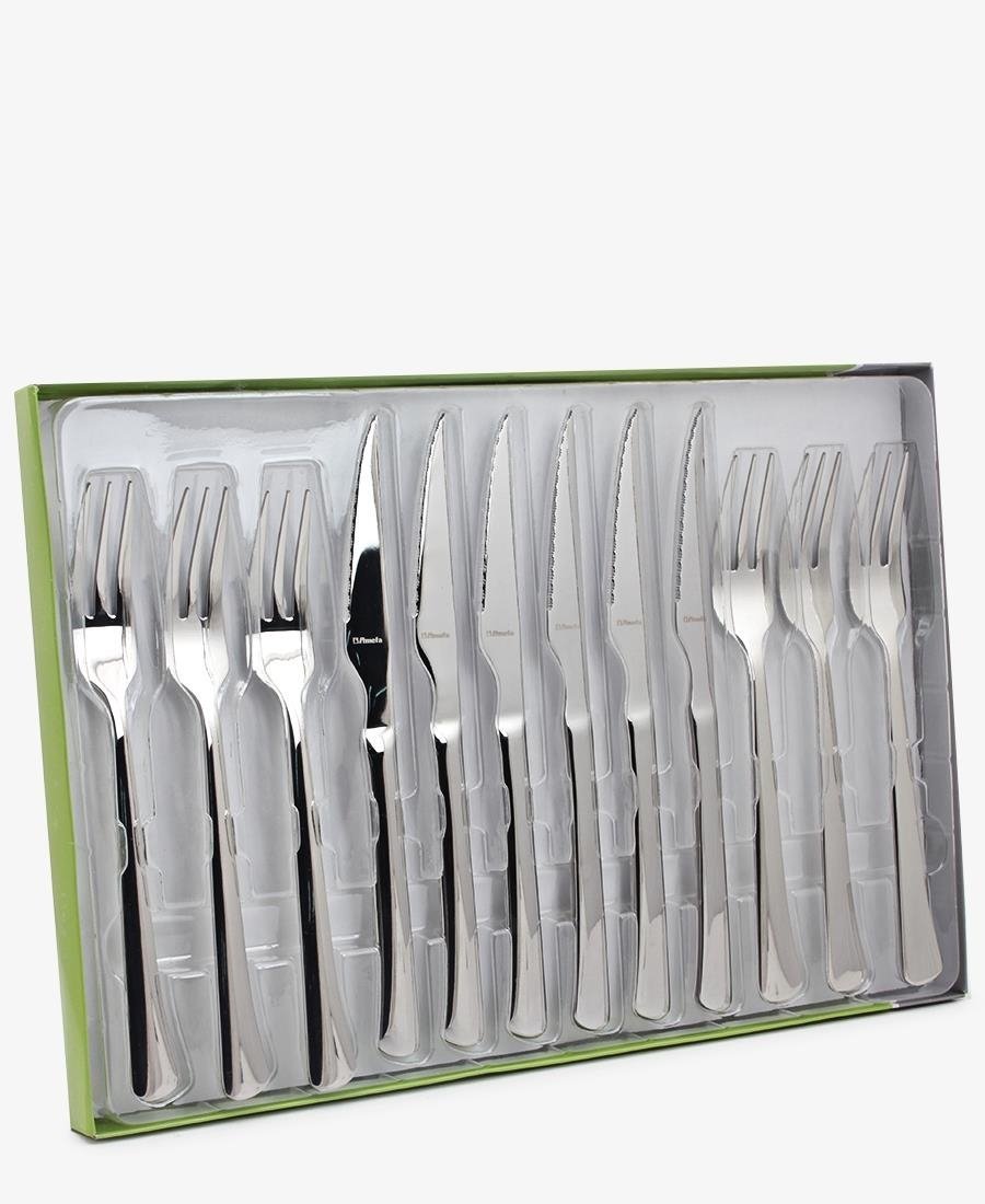 Amefa 12 Piece Stainless Steel Steak Knife Set - Silver