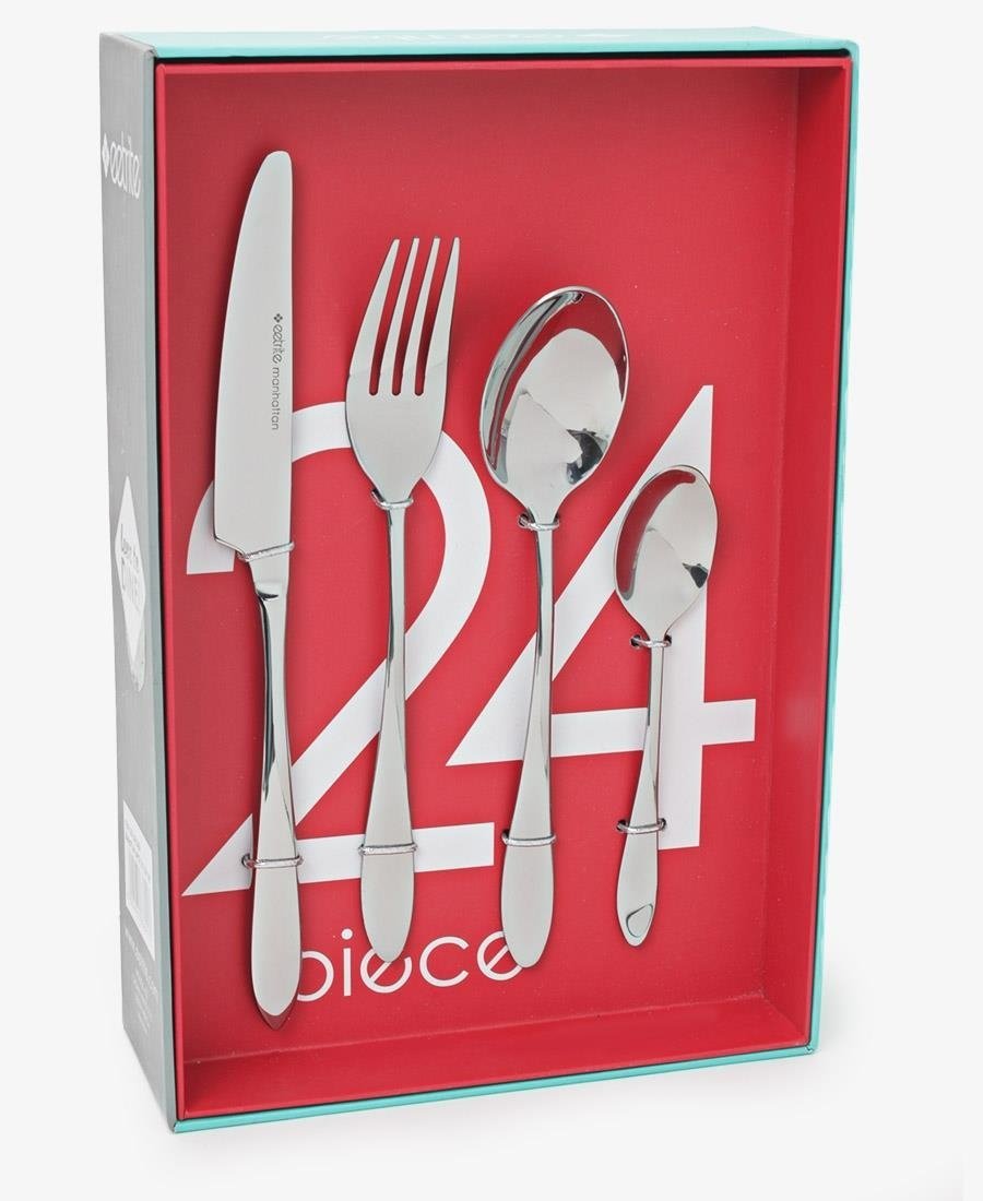 Eetrite 24 Piece Manhattan Cutlery Set - Silver