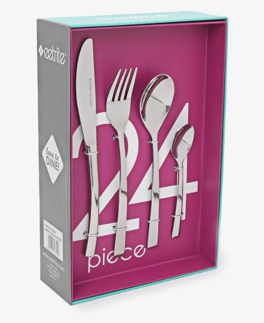 Eetrite 24 Piece Newport Cutlery Set - Silver