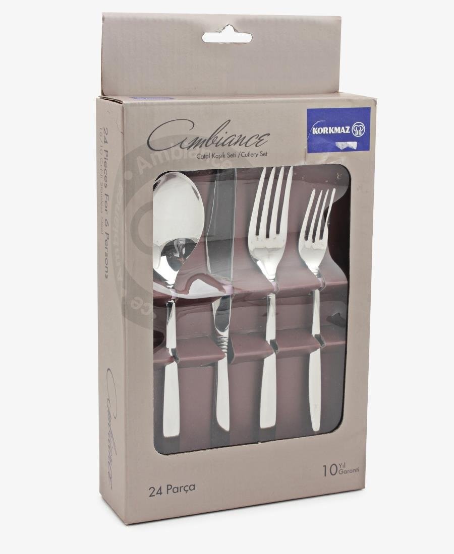 Korkmaz 24 Piece Lara Cutlery Set - Silver