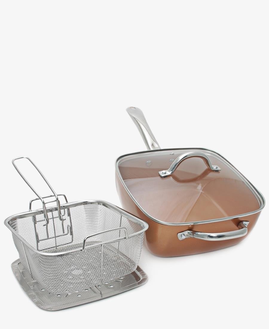 Copper Chef 5 Piece 24cm Deep Pan - Choc