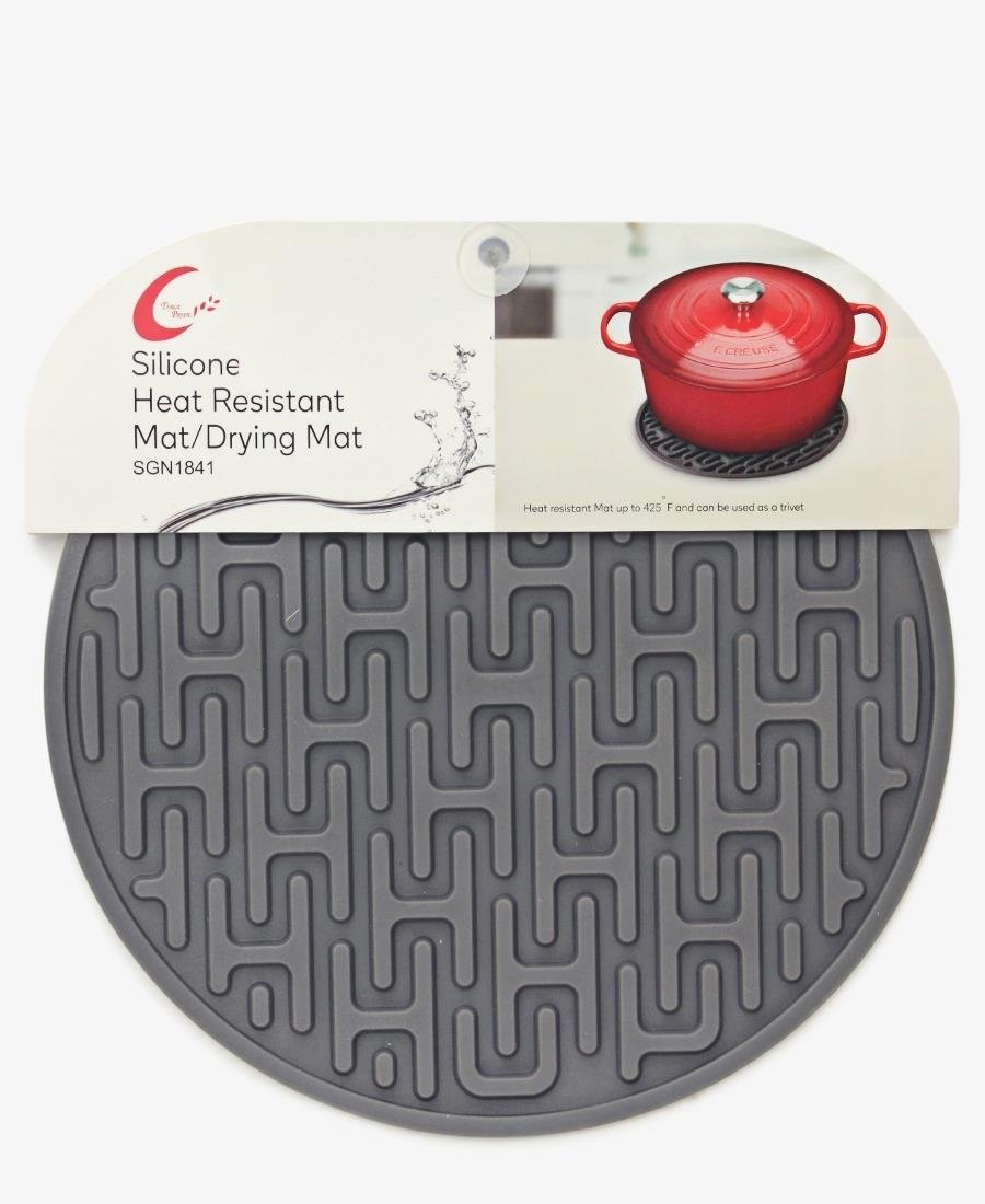 Table Pride Heat Resistant Silicone Dish Mat - Grey