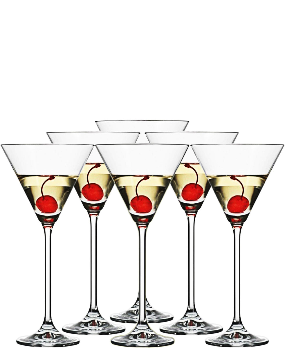 Bohemia Natalie Martini Glasses Set Of Six 280ML - Clear