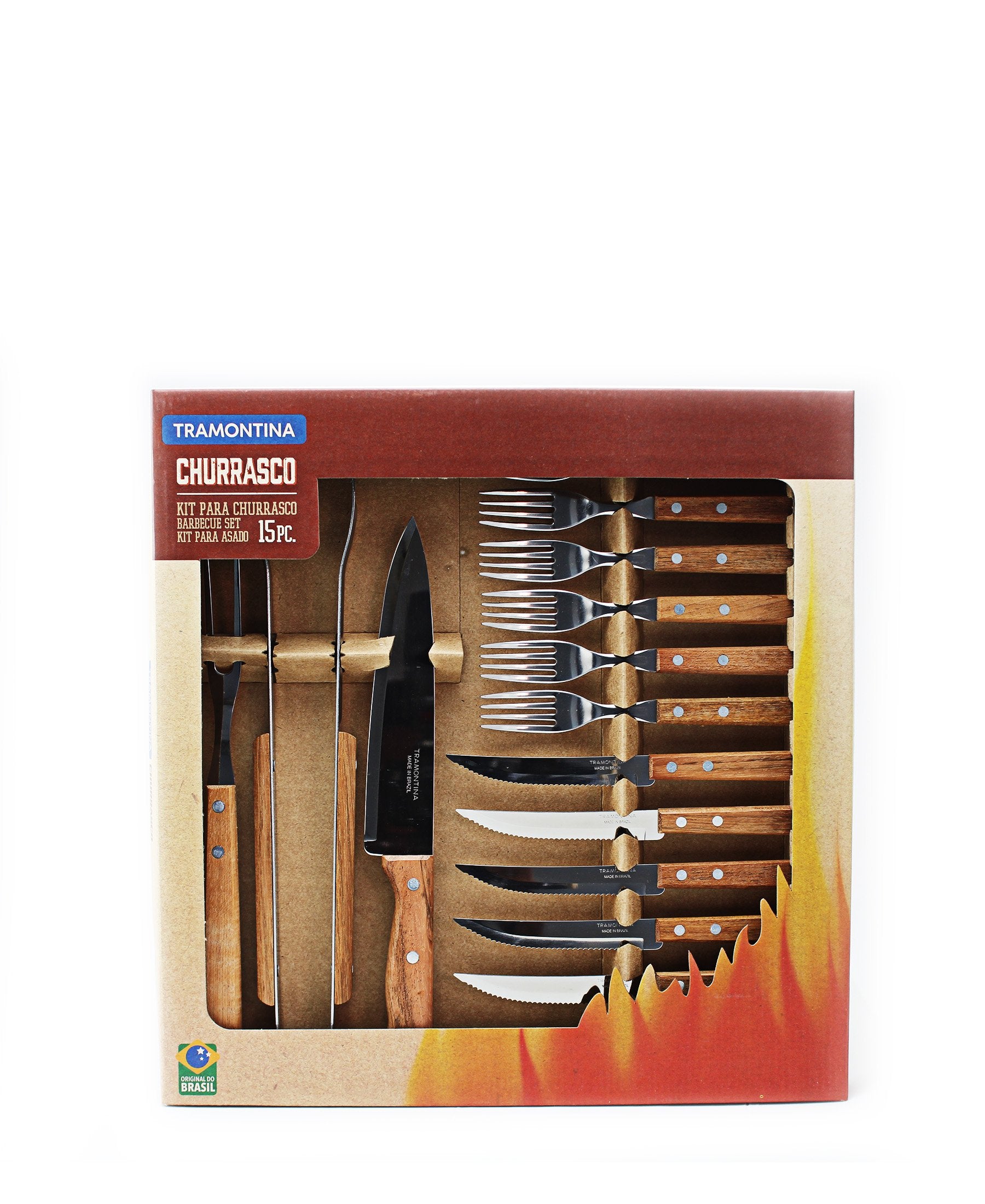Tramontina Barberque Set 15 Piece - Brown