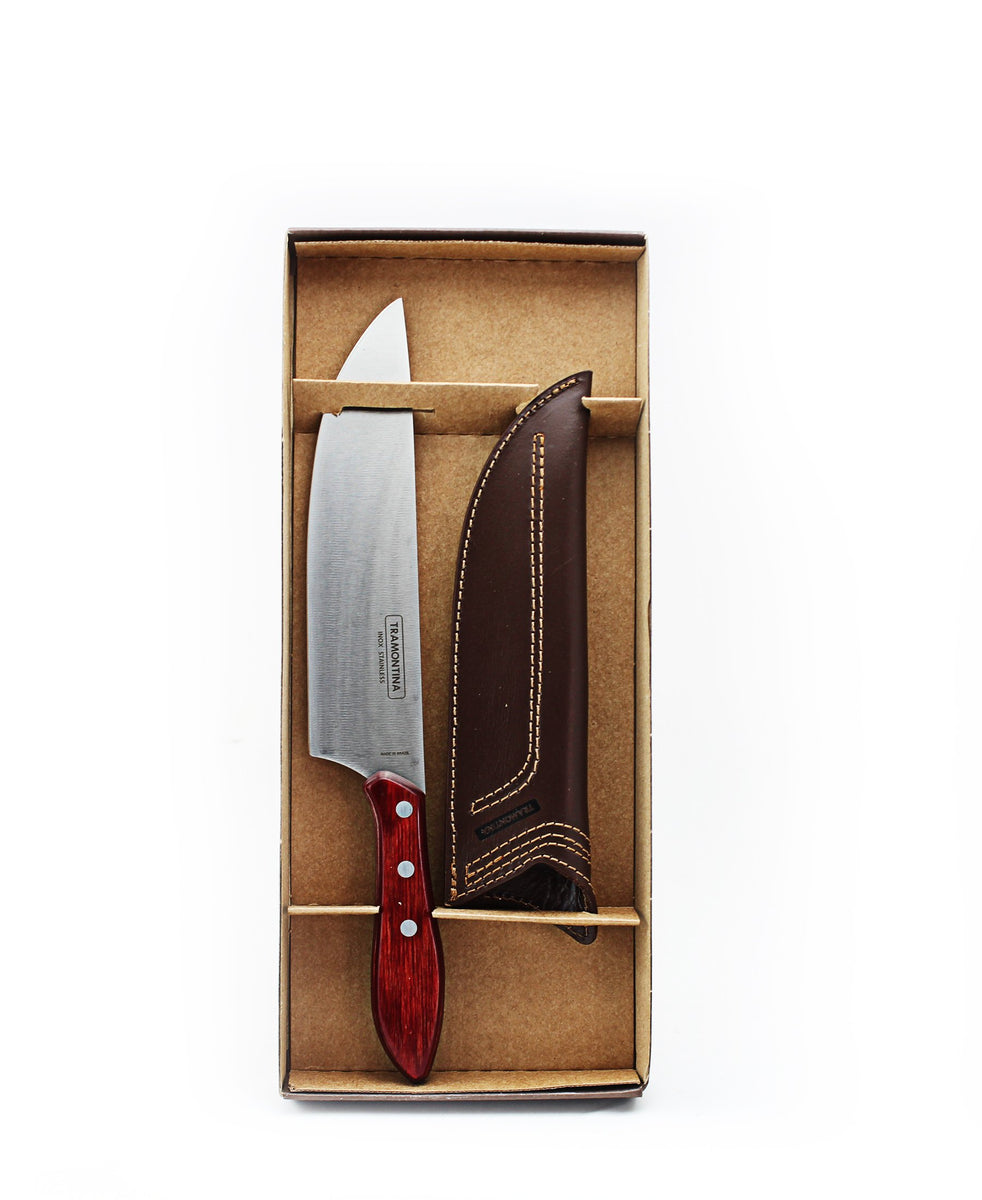 Tramontina Meat Knife With Free Leather Sheath - Red