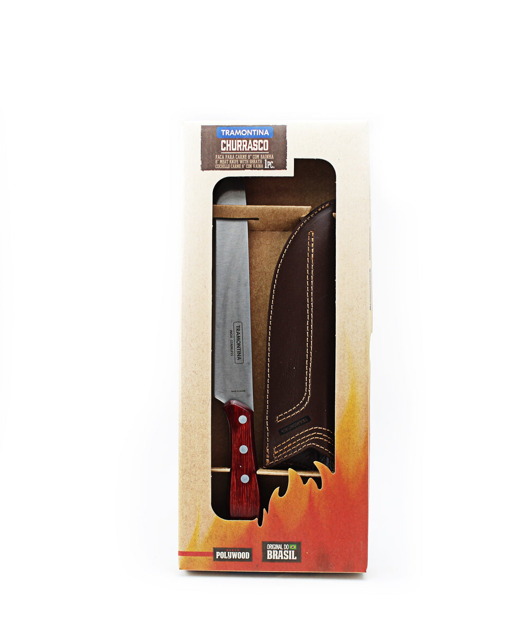 Tramontina Meat Knife With Free Leather Sheath - Red