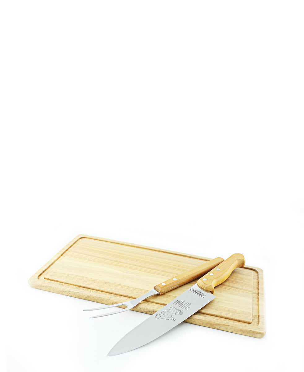 Tramontina Stainless Steel Barbeque 3 Piece - Brown