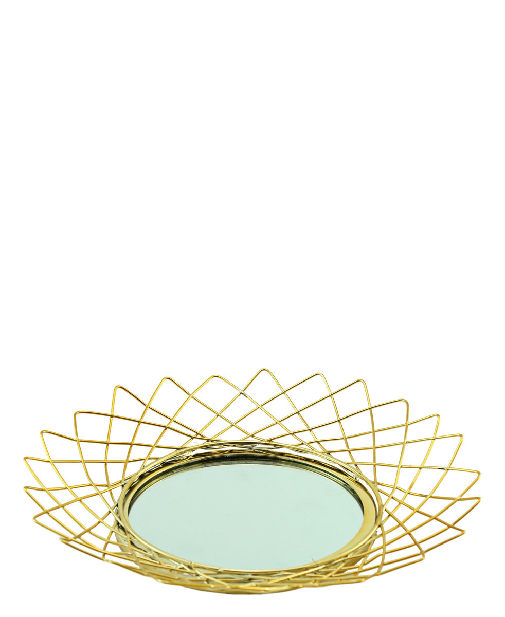 Spiral Mirror Tray Small - Gold