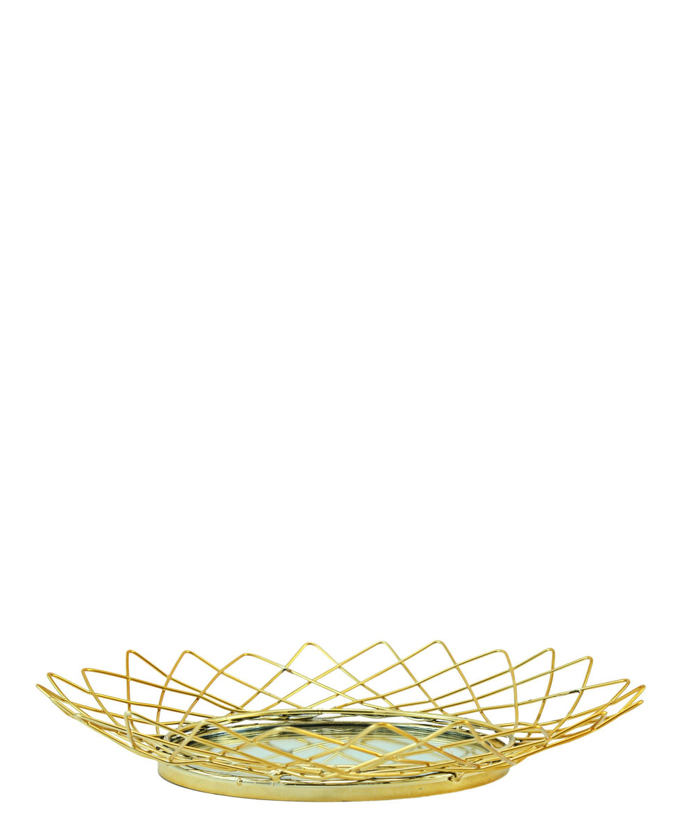 Spiral Mirror Tray Small - Gold