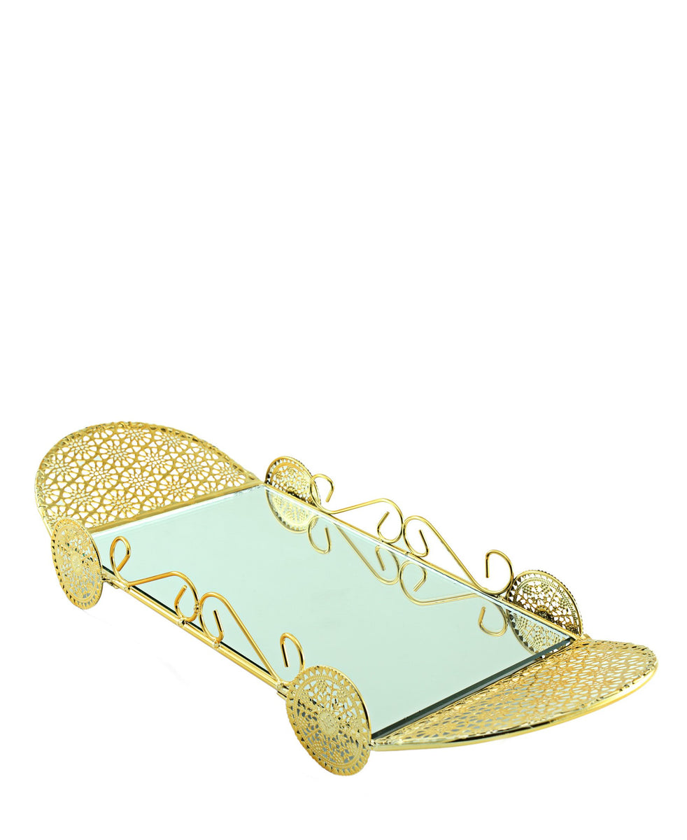 Skate Board Mirror Tray Large - Gold