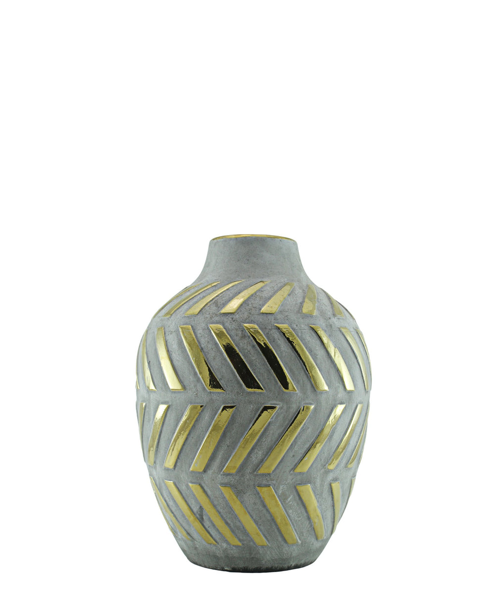 Spaces & Places Gold Nugget Bottle Vase Small - Grey