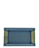 Spaces & Places Shagreen Tray 3 Piece - Blue