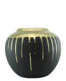 Spaces & Places Gold Drip Vase - Black
