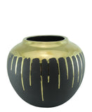 Spaces & Places Gold Drip Vase - Black