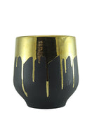 Spaces & Places Gold Drip Short Vase - Black