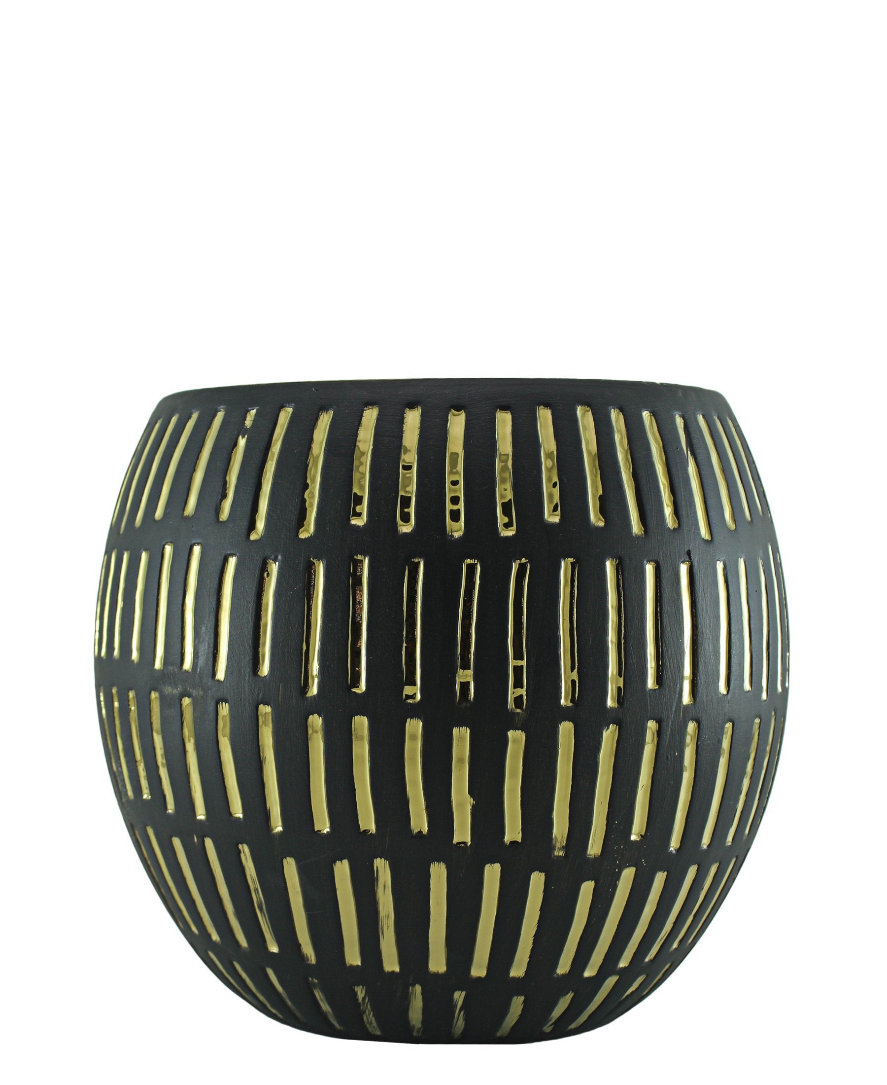 Spaces & Places Gold Drip Medium Vase - Black