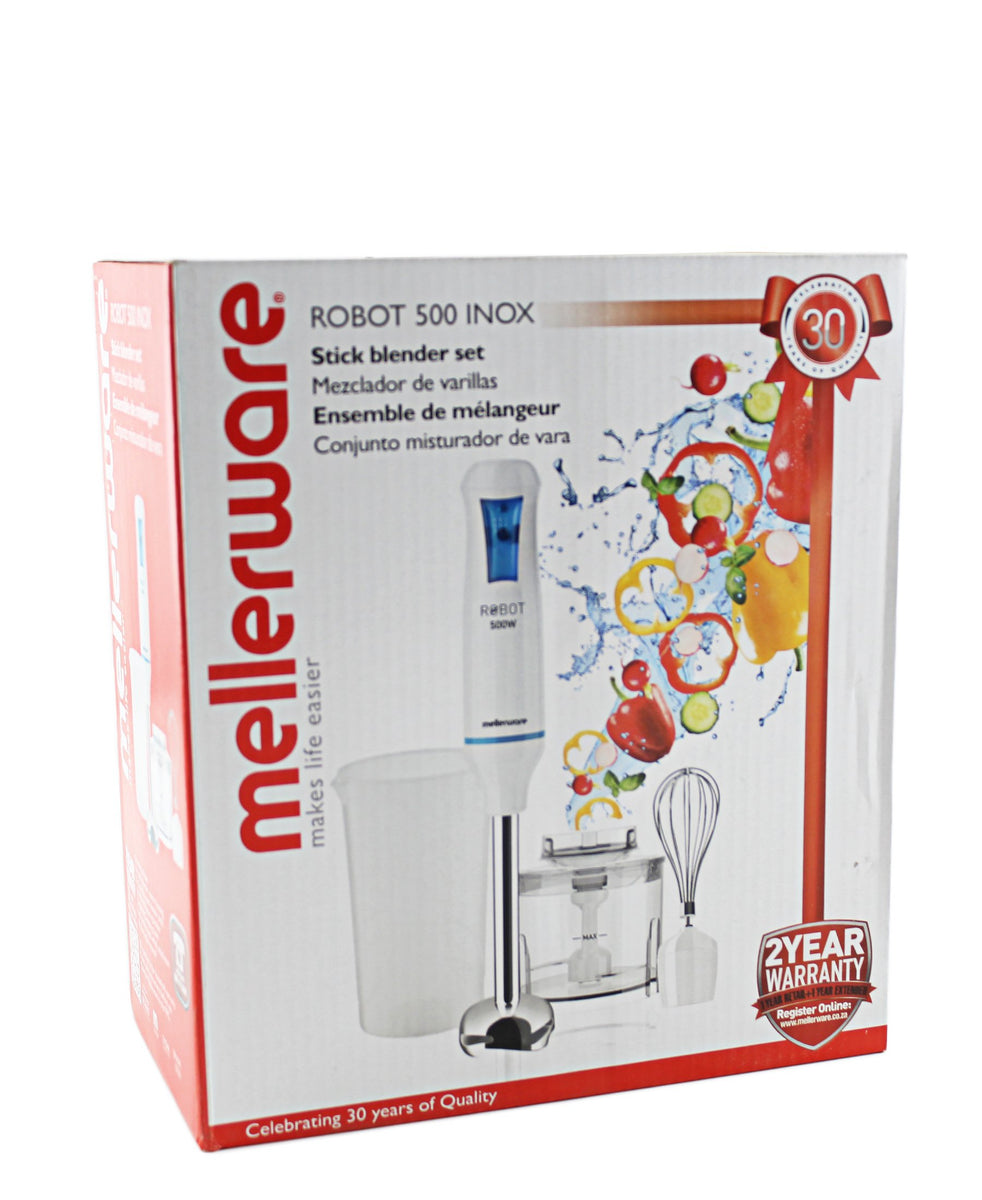Mellerware Robot Stick Blender With Attachments - White